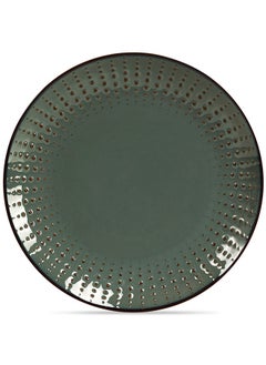 Buy Drops Porcelain Dinner Plate, Green - 26 cm in UAE