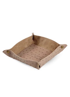 اشتري Faux Ostrich Leather Organizer Catchall Tray (Sand) في الامارات