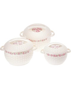 Buy Nayasa Ambrosia Deluxe Mega Casserole Set 3 of Pieces, 2500ml, 3500ml and 5000ml in Saudi Arabia