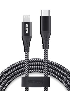 Buy ESR USB-C to Lightning Cable, 3 ft (1 m), MFi-Certified, PD Fast Charging Cable for iPhone 14/14 Plus/14 Pro/14 Pro Max, iPhone 13/12 Series, iPhone SE 2022/11/XR/XS Max, Braided Nylon, Black in UAE