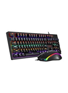 اشتري Redragon S117 Wired Gaming Keyboard and Mouse Combo Mechanical RGB Rainbow Backlit Keyboard في الامارات