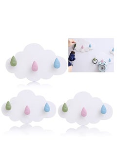 Buy Self Adhesive Hooks Plastic, 3 Pieces Coat Hook Cartoon Cloud Strong Sticky No Drill Needed Wall for Use in Children's Room Nursery Bedroom Kitchen in Saudi Arabia