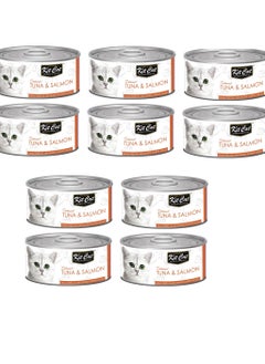 Buy 10Pc Tuna And Salmon Cat Wet Food 80g in UAE