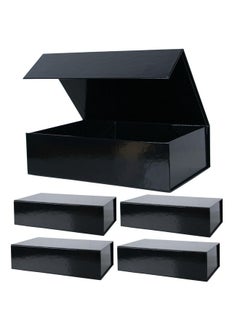 Buy 5 Pack Black Magnetic Gift Boxes With Lids 10.5X7X3 In Medium Bridesmaid Groomsman Proposal Box Rectangle Collapsible Box For Present Graduation Birthday Wedding Storage 1 Count (Pack Of 5) in Saudi Arabia