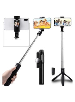 Buy Bluetooth Remote Selfie Stick, Horizontal , Vertical , Portable, Universal Tripod Selfie Stick in UAE