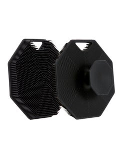Buy Silicone Body Scrubber, 2 Pcs Soft and Stiff Bristles Exfoliating silicone body scrubber for Body Scrubbing, Massage, and Exfoliating, Bath & Body Brushes for Men Women use in Shower (Black) in UAE