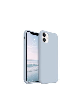 Buy Compatible with iPhone 11 Case with Screen Protector - Enhanced Camera Protection - Smooth Baby Skin-Like Feel Soft Silicone Cover - Slim Fit Protective Phone Case 6.1" - Light Blue in Egypt