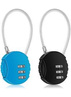 Buy KASTWAVE 2 Pack Combination Lock 3 Digit Outdoor Safety Waterproof Padlock for School Gym Locker, Sports Locker, Fence, Toolbox, Gate, Case, Hasp Storage, Easy to Set Your Own Combo (Black & Blue) in UAE