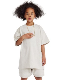 Buy Kids Boy's and Girl's Plain Basic Cotton Short Sleeve Crew Neck T-shirt in UAE