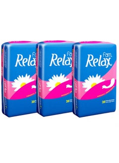 Buy Relax sanitary pads for women consisting of 20 pieces three pieces in Saudi Arabia