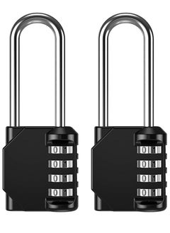 Buy 2-Piece 4-Digit Combination Password Padlock Black in UAE