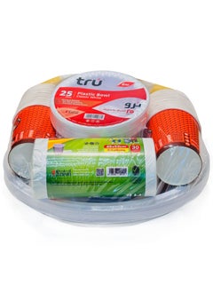 Buy tru Ramadan Combo Pack (Plastic & Paper) 25pc Plastic Plate 25pc Plastic Bowl 25pc HD Paper Cup Striped Sufra 2 rolls 50pc White Plastic Spoon 1 Roll 46x52 6 Gallon Garbage bags in UAE