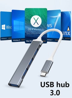 Buy USB C Hub, USB C 4-Port Ultra-Slim Type-C to USB（1*USB 3.0 & 3*USB 2.0）USB Splitter USB Adapter Multiport for Mac Book, Notebook, Phone, XPS, Windows and More Type C Devices in Saudi Arabia