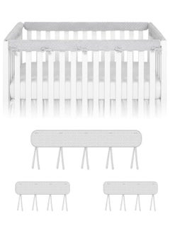 Buy 3Pcs Crib Rail Covers Kit,Anti-Collision Wrap Bed Rails,Soft Strip Furniture Corner Cover,Crib Rail Teething Guard,Crib Rail Edge Protector,Bed Guard Rail for Toddlers Boys Girls (Gray) in Saudi Arabia