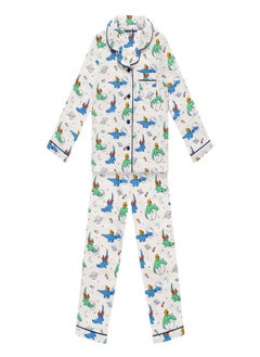 Buy 1 Pack Boys Greentreat Organic Cotton Dinosaurs Print Pyjama Set in UAE