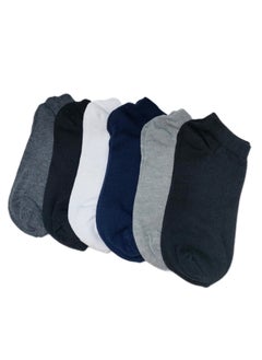 Buy bundle of six low Casual cotton blended Printed Socks in Egypt