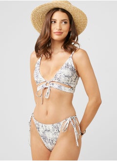 Buy Printed Tie Detail Bikini Set in Saudi Arabia