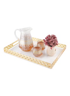 اشتري Acrylic Tray, Clear Tray, Acrylic Serving Tray with Handles for Ottoman, Coffee, Appetizer, Breakfast (Clear) في الامارات