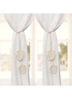 Buy Curtain Tiebacks Macrame Holdbacks, 2pcs Cream-Colored Bohemian Home Decoration Artistic in Egypt