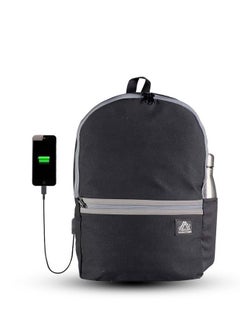 Buy Unisex Daily Backpack Colorful With USB Port - Zipper black - For 15.6 Inch Laptop - Black in Egypt