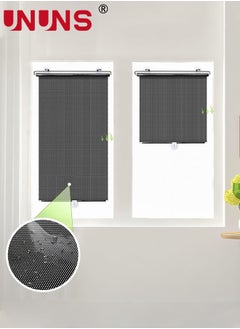 Buy No-Drilling Blackout Blind Shade,2 Pack Temporary Portable Roller Window Curtain With 3 Suction Cups,For Home Office Car,Black W26.8 x L49.2 in UAE