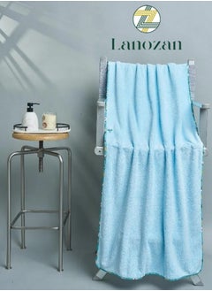 Buy Medium Bath Towel Size 140*70*2.5cm Cyan in Saudi Arabia