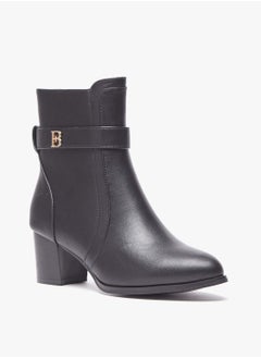 Buy Solid Boots With Zip Closure And Block Heels By Shoexpress in Saudi Arabia