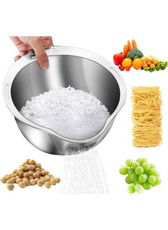 Buy Rice Washer Strainer Bowl, Stainless Steel Washing Bowl for Rinsing Quinoa, Side Drainers Colander for Cleaning Fruits, Vegetables, and Beans - Versatile Kitchen Gadgets in UAE