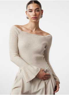 Buy Stone Carmen Collar Knitwear Sweater TWOAW22KZ2218 in Egypt