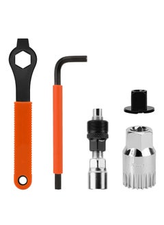 اشتري Crank Puller Bike Tool Kit, Bike Crank Extractor + Bike Bottom Bracket Remover + 16mm Spanner Wrench + Hexagonal Wrench, Bike Crank Arm Remover Spanner Repair Tools Kit for Removing Bicycle Crank في السعودية