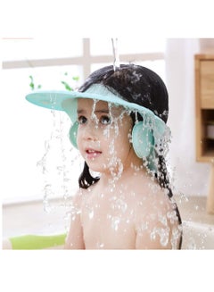 Buy Baby Shower Cap Bath wash Shampoo Shield Hat Adjustable Toddler Head Hair Rinser Visor Prevent Water from Entering Eyes and Ears Protection Children and Kids (Blue) in Saudi Arabia