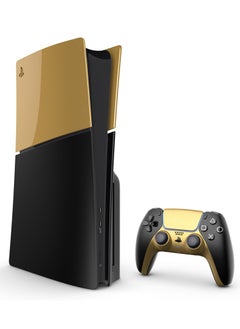 Buy MERLIN CUSTOMISED PLAYSTATION 5 SLIM DESIGN DISC EDITION 1TB SINGLE CONTROLLER GOLDEN BLACK NEW 2023 MODEL in UAE