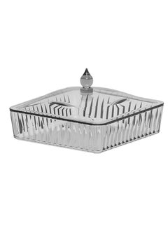 Buy Square Acrylic Tray JH16P Comes with Stylish Lid Suitable for Storing Small items in UAE