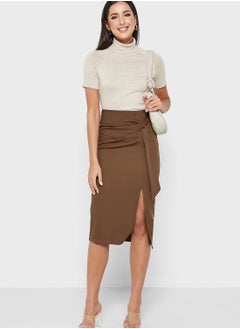 Buy Waist Twist Detail Skirt in UAE