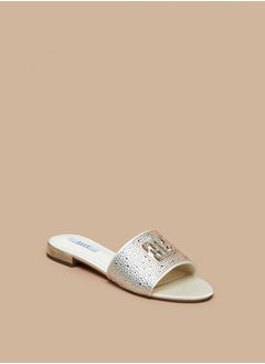 Buy Women's Logo Detail Slip-On Sandals in UAE