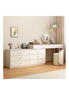 Buy Dressing Table Makeup Vanity Table Large Bedroom Dressing Table, Desk, Storage Drawers Cabinet Mirror and Stool White Make up Vanity Dresser Girls Women Gift Bedroom Furniture Home Organizing in UAE