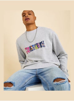 Buy Fortnite Graphic Print Boxy Sweatshirt in Saudi Arabia