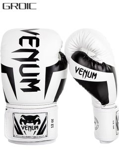 اشتري 14OZ Boxing Gloves PU Leather, Muay Thai Kickboxing MMA Sparring Training, Advanced TAKKA Closure, Padding, Punch Bags Speed Ball Focus Pads Workout في الامارات