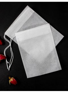 اشتري 100 Pcs Disposable Tea Bags, Empty Tea Bags for Loose Tea with Drawstring, Disposable Nonwoven Fabric Filter, Empty Tea Bags, Suitable for Loose Tea Coffee Cooking Spices في السعودية