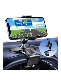 اشتري 360 Degree Rotation Cell Phone Holder, Dashboard Car Clip Mount Stand Versatile Rotation Phone Holder Car Phone Holder with Clip Mount Car Interior Cell Phone Holder for 4 to 7 inch Smartphone (Black) في الامارات