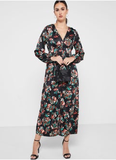 اشتري V-Neck Floral Print Dress في الامارات