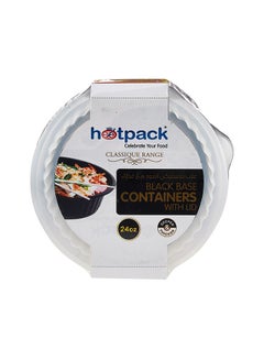 Buy 8377-Piece Disposable Black Base Round Food container With Lid 8+2 Free in Saudi Arabia