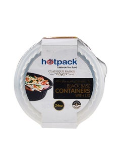 Buy 8377-Piece Disposable Black Base Round Food container With Lid 8+2 Free in Saudi Arabia