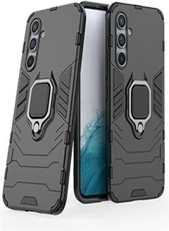 اشتري Dl3 Mobilak Case Compatible with Samsung Galaxy A34 4G / 5G, Dual Layer Protective Shockproof Hard Armor Cover with 360° Rotating Finger Ring Kickstand and Car Magnetic Mount (Black) في مصر