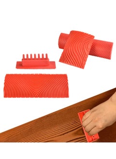 اشتري Wood Graining Painting Tool, 4 PCS Rubber Empaistic Wood Grain Tool Set for DIY Wall Art and Decoration,7.4/8.7/13/15 cm في السعودية