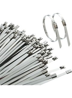 Buy 100PCS 304 Stainless Steel Zip Ties,Strong and Durable Metal Cable Zip Ties,Multi-purpose Heavy Duty Self-locking Cable Tie in Saudi Arabia