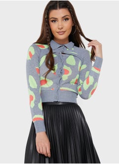 Buy Printed Vest & Cropped Sleeve Cardigan in UAE