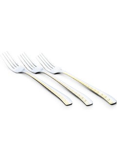 اشتري Berger Dinner Forks Set Of 6, Stainless Steel Table Dining Forks, Golden Design في الامارات