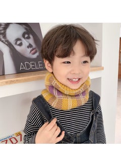 اشتري Kids Winter Knit Scarf Plaid Warm Neck Gaiterfield lattice yellow purple field lattice yellow purple في الامارات