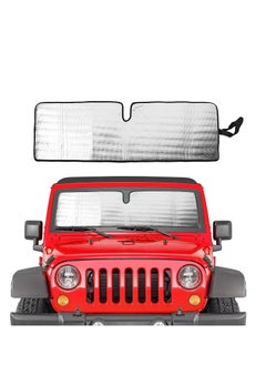 Buy Windshield Sun Shade Fit for 1997 2018 Jeep Wrangler TJ JK JKU Sunshades Heat Shield Aluminum Foil Triple Laminate Structure Silver in UAE